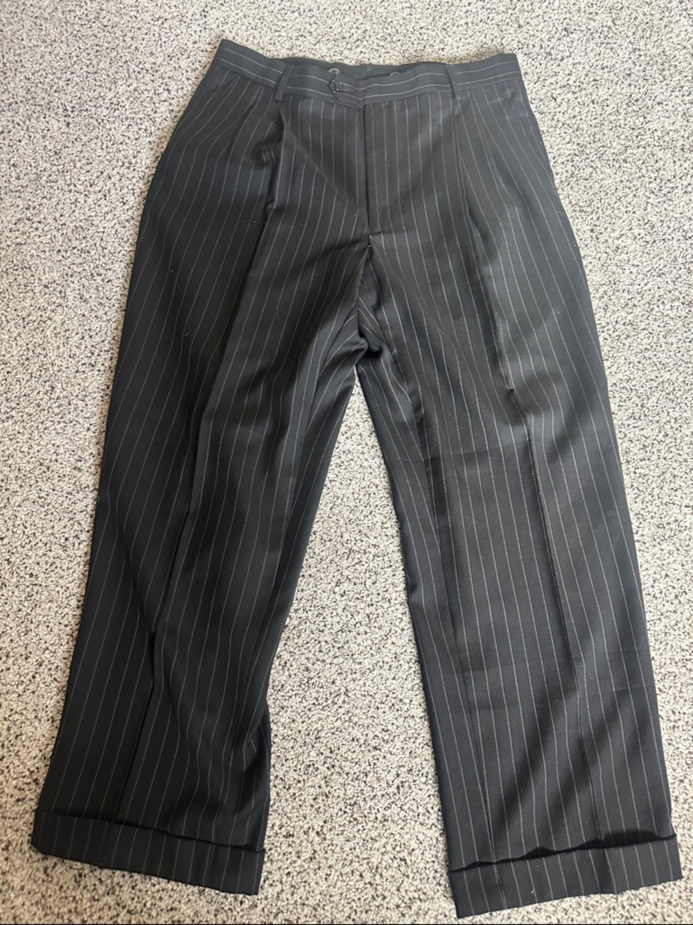 Men's Black Pinstripe Dress Pants 34x30